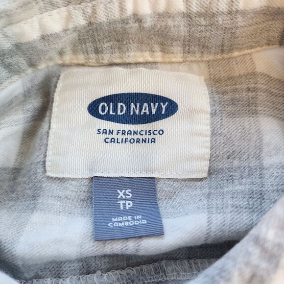 Old Navy White & Gray Gingham Button Down Top (XS) - Picture 6 of 6